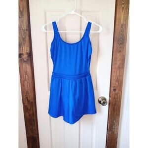 Vintage Land's End One Piece Swimsuit with Attached Short